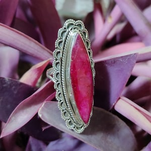 Ruby Ring Sterling Silver Dainty Ring July Birthstone Propose Ring Ruby Jewelry Long Rings Ruby Silver Ring Eternity Ring Bridesmaid Ring