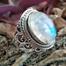 Natural Moonstone Ring Sterling Silver Ring Healing Ring Blue image 0