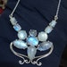 Rainbow Moonstone Necklace 925 Silver Charm Necklace June image 0