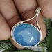Blue Chalcedony Pendant 925 Sterling Silver Dainty Pendant image 0