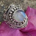 Moonstone Ring Sterling Silver Ring June Birthday Band Ring image 0