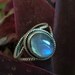 Moonstone Ring Sterling Silver Ring Blue Fire Ring Twisted image 0