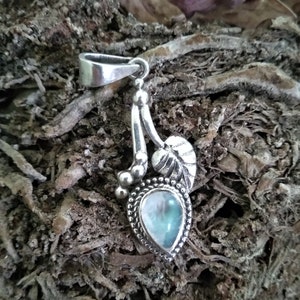 Mondstein Anhänger, Sterling Silber, Blatt Anhänger, Brautjungfer Anhänger, Juni Geburtstag, Anhänger, Boho Schmuck, Anweisung Anhäng