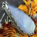 Natural Moonstone Ring Sterling Silver Long Ring Mediation image 0