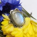 Natural Moonstone Ring Sterling Silver Ring Healing Ring Blue image 0