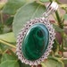 Malachite Pendant Sterling Silver Statement Pendant Boho image 0