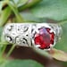 Garnet Ring Sterling Silver January Birthstone Statement image 0