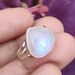 Natural Moonstone Ring Sterling Silver Ring Healing Ring Blue image 0