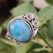 Natural Larimar Ring Sterling Silver Dominican Republican image 0