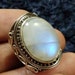 Moonstone Ring Sterling Silver Ring Big Stone Ring image 0