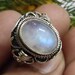 Natural Moonstone Ring Sterling Silver Ring Blue Fire image 0