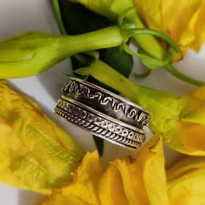 Spinner Ring , Sterling Silver Ring, Mediation Ring, Wide Band Ring, Spinning Fidget Ring, Boho Ring,Statement Ring, Worry Ring, Yoga Ring