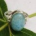 Natural Larimar Ring Sterling Silver Dominican Republican image 0