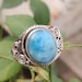 Natural Larimar Ring Sterling Silver Dominican Republican image 1