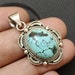 Natural Turquoise Pendant 925 Silver Pendant December image 0