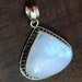 Moonstone Pendant Sterling Silver Blue Flash Pendant Gift image 0