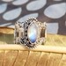 Moonstone Ring Sterling Silver Statement Ring Engagement Ring image 0