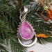 Pink Moonstone Pendant Sterling Silver Crescent Moon Pendant image 0