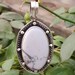 White Howlite Pendant 925 Silver White Buffalo Pendant Large image 0