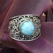 Larimar Ring Silver Ring Precious Stone Bohemian Ring image 0