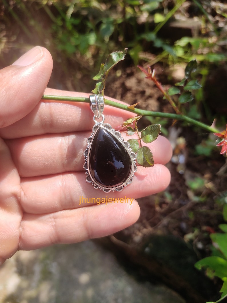 Buy Black Onyx Pendant Sterling Silver Statement Pendant Online in