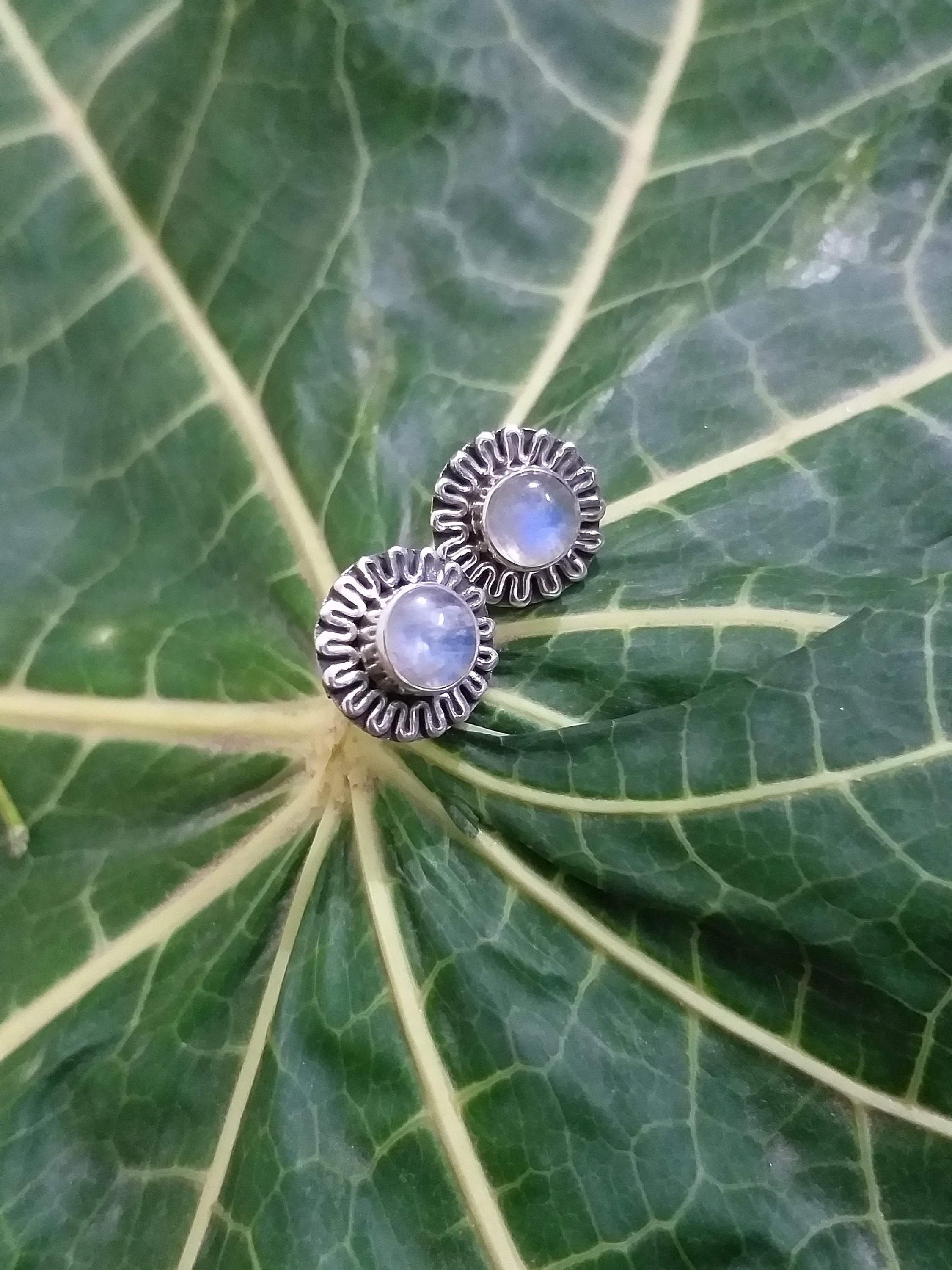 Earring Feather Moonstone Gold/White main image 0