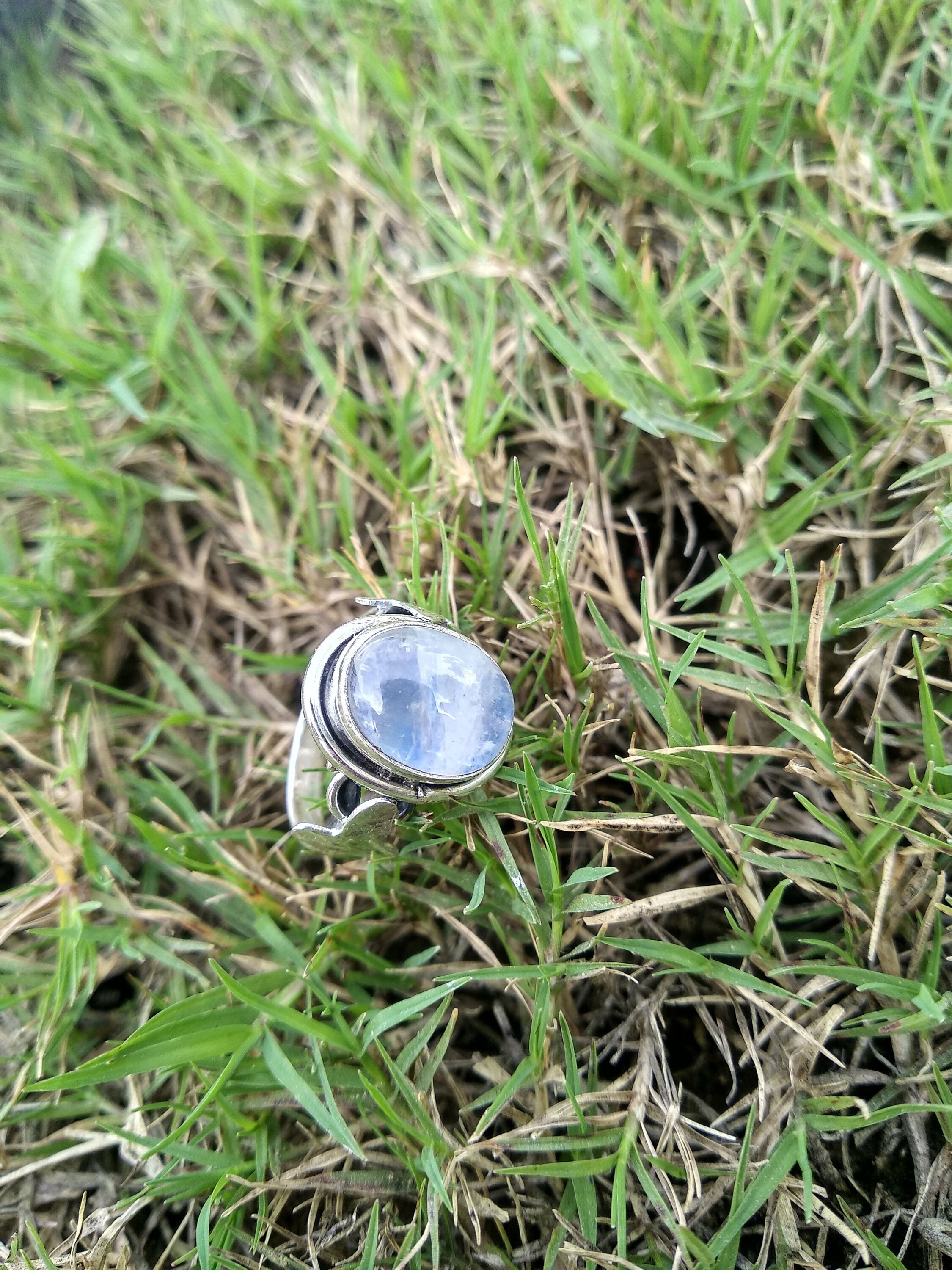 Rainbow Moonstone Ring – 925 Sterling Silver – Oval Band Statement Jewelry – Handmade From India