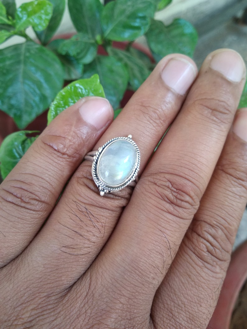 • SPARTAN • rainbow moonstone + silver ring