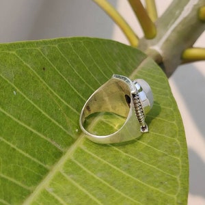 Natural Moonstone Ring Sterling Silver Ring Healing Ring Blue Flash Ring Promise Ring June Birthday Filigree Ring Love Stone Bridesmaid Ring image 6