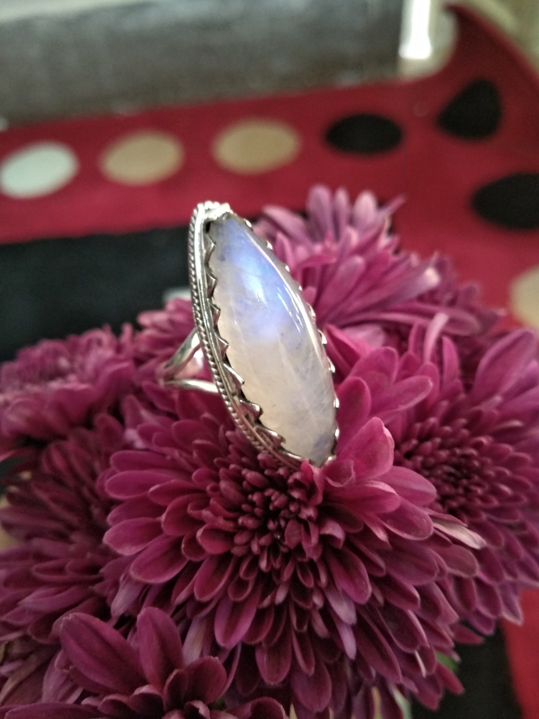 Buy Moonstone Ring Sterling Silver Statement Ring Engagement Ring