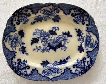 Antieke ketelblauwe schaal