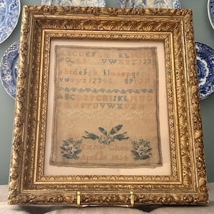 1854年4月26日付のアンティーク刺繍見本