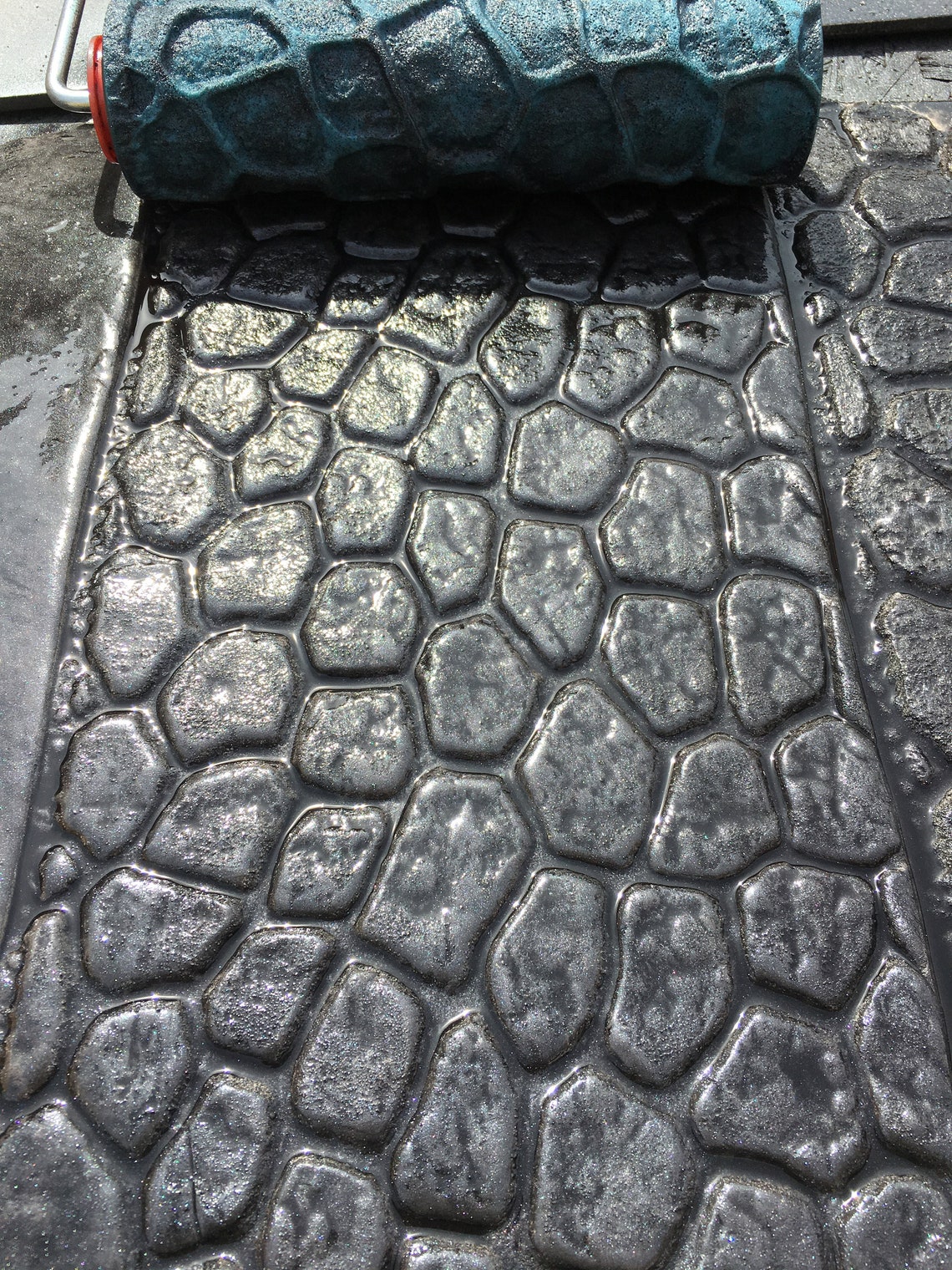 Concrete Stone Texture Roller Cobble Stone Roller Etsy Canada