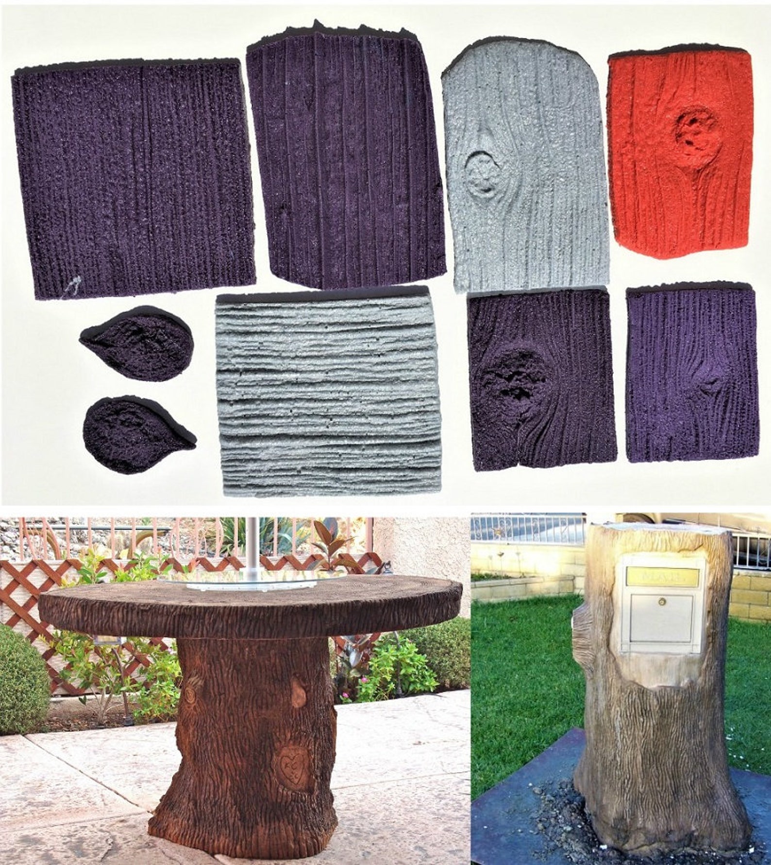 Best Concrete Wood Stamp Kit 9 Piece Wood Grain & Knots Stamp Etsy