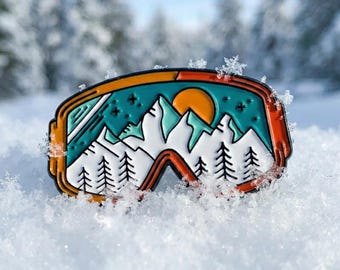 Ski Goggles enamel Pin, Orange Edition, Perfect For That Alpine Adventure
