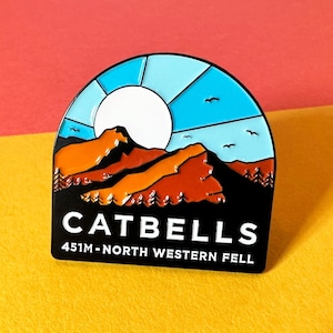 Catbells enamel pin badge, a great gift for a Wainwright bagger!!! Lake District Fells