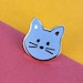 Grey Cat Hard enamel Pin badge, a great gift for any cat lover!