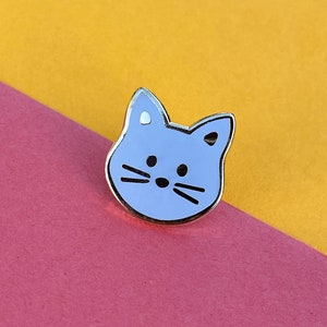 Grey Cat Hard enamel Pin badge, a great gift for any cat lover!