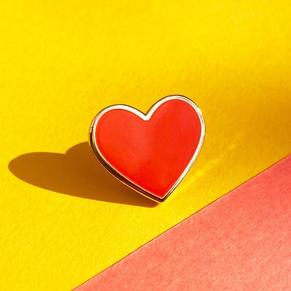 Red Heart Hard Enamel pin badge, a great gift to show your love....