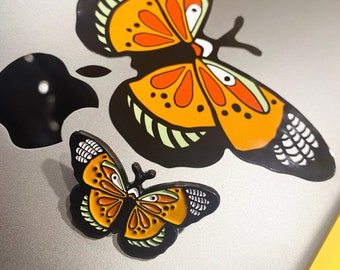 Butterfly Enamel Pin badge and Sticker combo, a great gift to brighten anyones day!!!