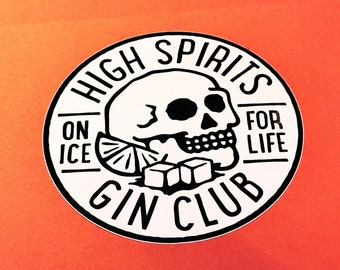 High Spirits Gin Club, vinyl laptop sticker, one for the gin lovers!!!!