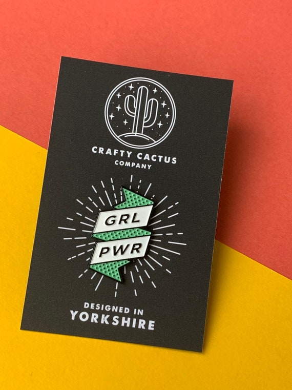 GRL PWR Girl Power Mint Green Enamel pin for all you powerful girls, from our premium range of pin badges... Feminism, Women
