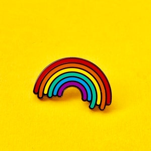 Pride Rainbow hard enamel pin, a great accessory for your denim jacket. image 2