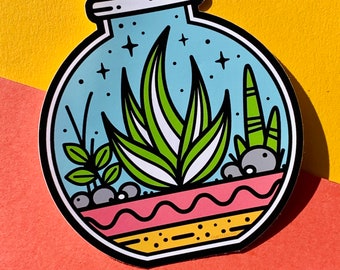 Terrarium vinyl sticker, a great gift for any plant fanatic!