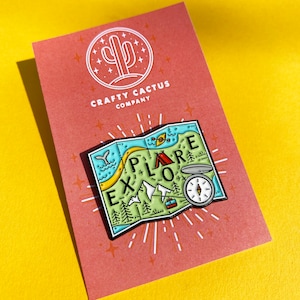Explore Map Enamel Pin Badge, a Great Pin for Those Adventurous People ...