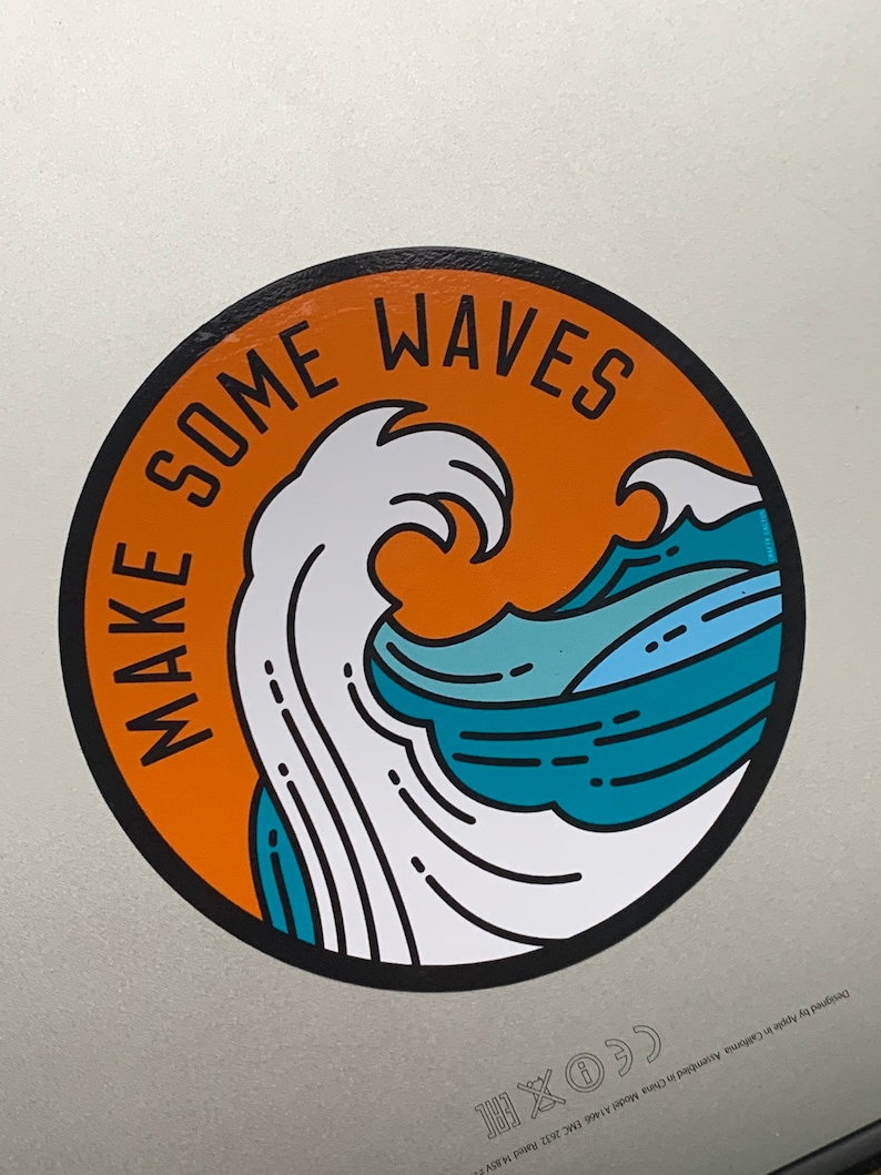 Make some waves a great gift for those wave riders!!! vinyl laptop stickers