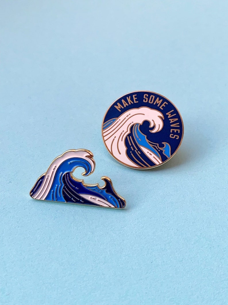 Enamel Pin Combo Make Some Waves Badges, a Great Gift for Any Surf Dude ...