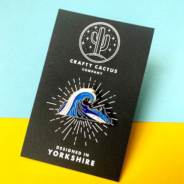 Enamel pin Wave badge, a great gift for any surf dude wave rider!