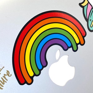 Rainbow vinyl laptop sticker, a great gift for those that seeking some positivity!!