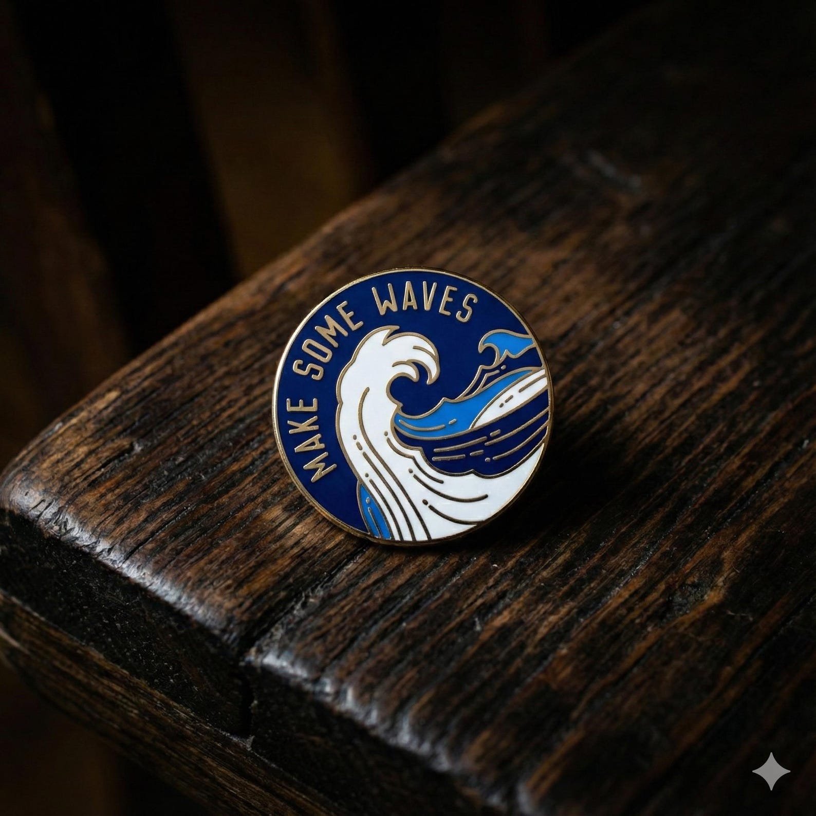 Make Some Waves Hard Enamel Pin, for Those Wave Riders and Ocean Lovers ...